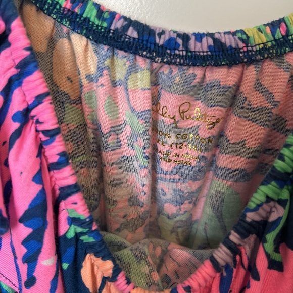 Lilly Pulitzer Girls Emoni Romper Indigo All A Glow XL (12-14) - Picture 3 of 4